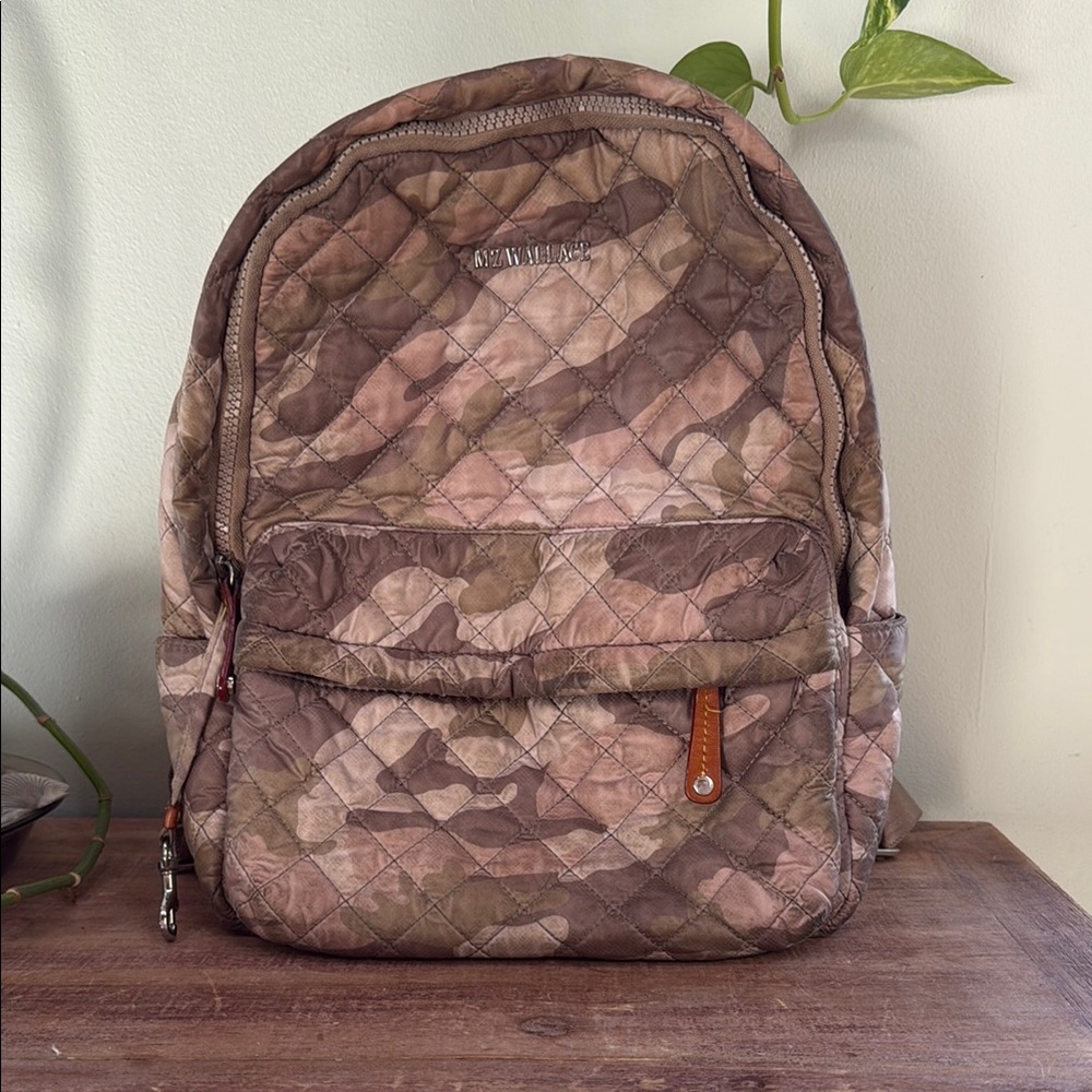 MZ Wallace Camouflage Quilted Backpack